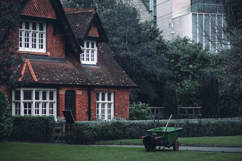 An aerial view of Clitterhouse Park in Cricklewood showing well-maintained lawns, paved walking paths, and diverse trees with lush green and purple foliage. The park features neatly trimmed grass area
